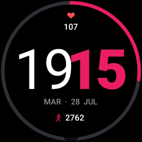 Pure Time watch face in magenta
