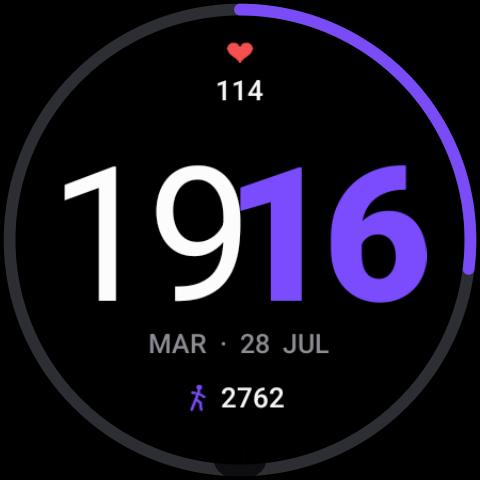 Pure Time watch face in violet
